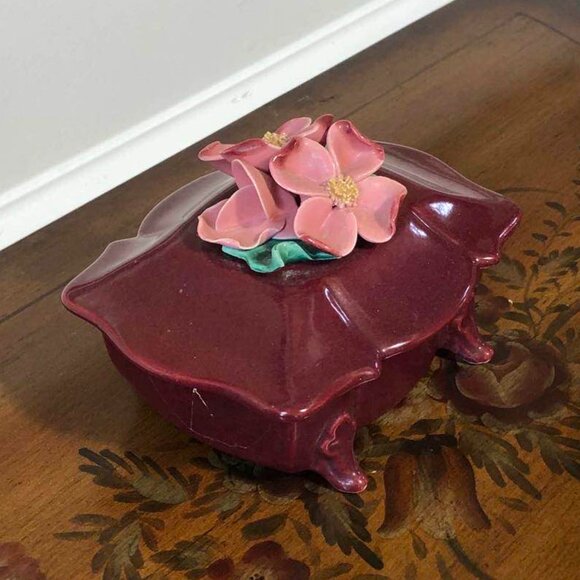 California pottery - Johannes Brahm floral lidded trinket box - Picture 2 of 12